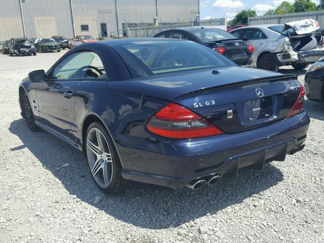 WDBSK70F29F154539 - 2009 MERCEDES-BENZ SL 63 AMG BLUE photo 3