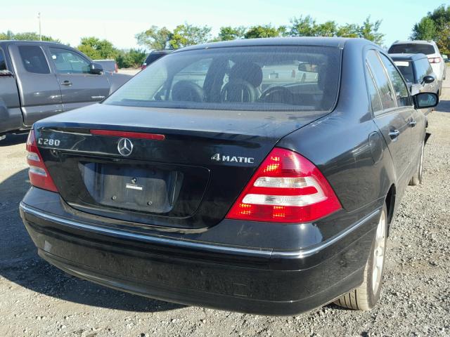 WDBRF92H97F920390 - 2007 MERCEDES-BENZ C 280 4MAT BLACK photo 4