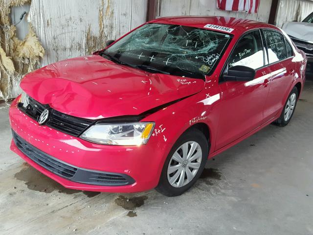 3VW2K7AJ3DM297445 - 2013 VOLKSWAGEN JETTA BASE Կարմիր լուսանկար 2