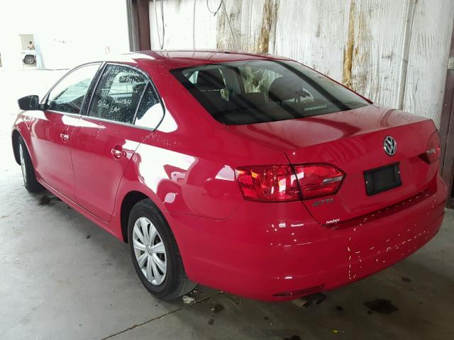 3VW2K7AJ3DM297445 - 2013 VOLKSWAGEN JETTA BASE Կարմիր լուսանկար 3