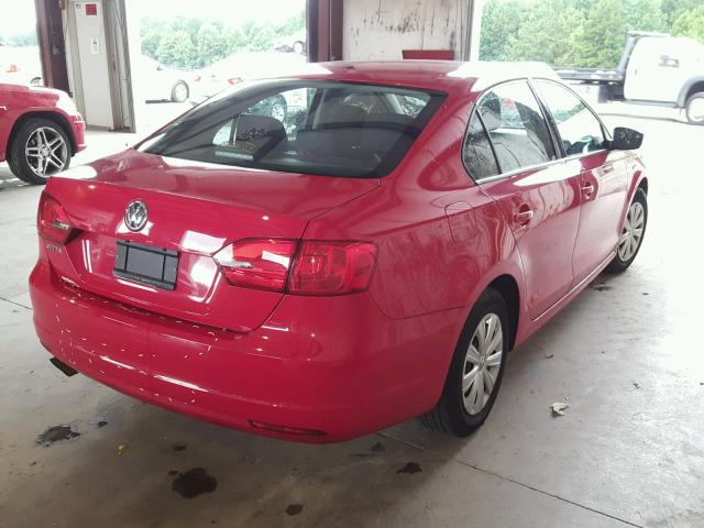 3VW2K7AJ3DM297445 - 2013 VOLKSWAGEN JETTA BASE Կարմիր լուսանկար 4