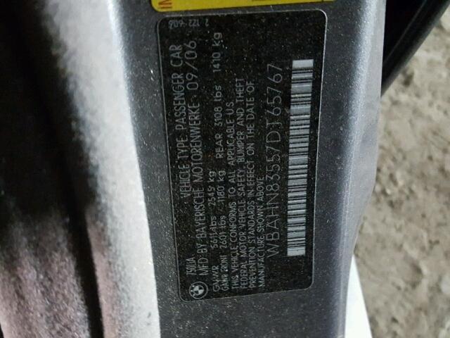 WBAHN83557DT65767 - 2007 BMW 750 GRAY photo 10