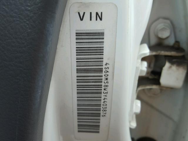 4S6DM58W3Y4403876 - 2000 HONDA PASSPORT E WHITE photo 10