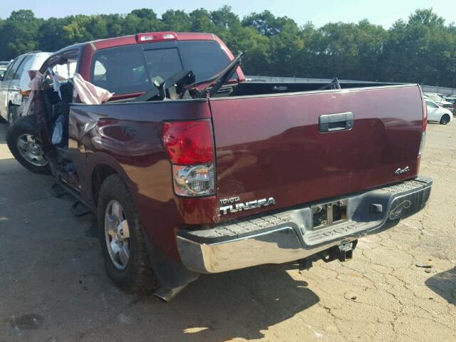 5TBBV54178S492778 - 2008 TOYOTA TUNDRA DOU RED photo 3