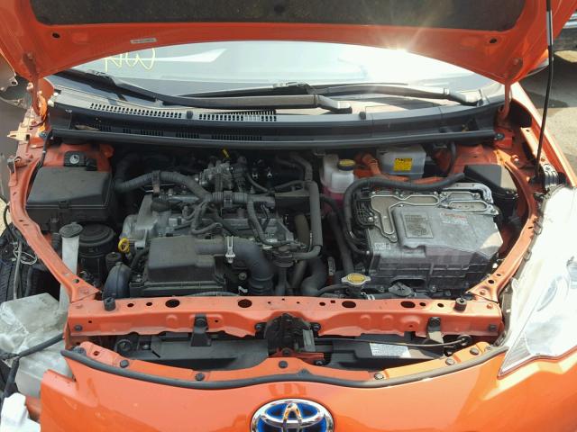 JTDKDTB3XC1016128 - 2012 TOYOTA PRIUS C ORANGE photo 7