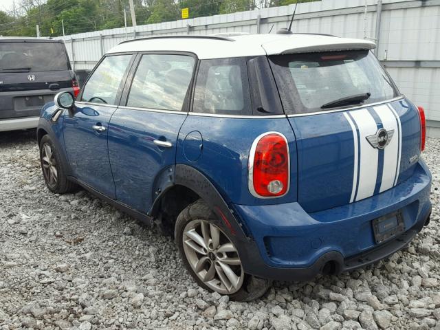 WMWZC5C54CWM11614 - 2012 MINI COOPER S C BLUE photo 3