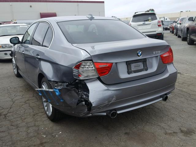 WBAPL5C53BA919723 - 2011 BMW 335 XI GRAY photo 3