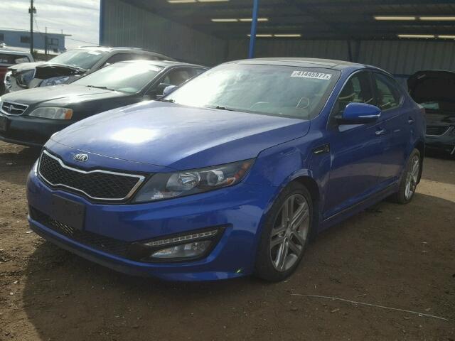 5XXGR4A61DG133417 - 2013 KIA OPTIMA SX BLUE photo 2