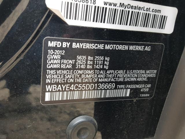 WBAYE4C55DD136669 - 2013 BMW 740 LI BLACK photo 10