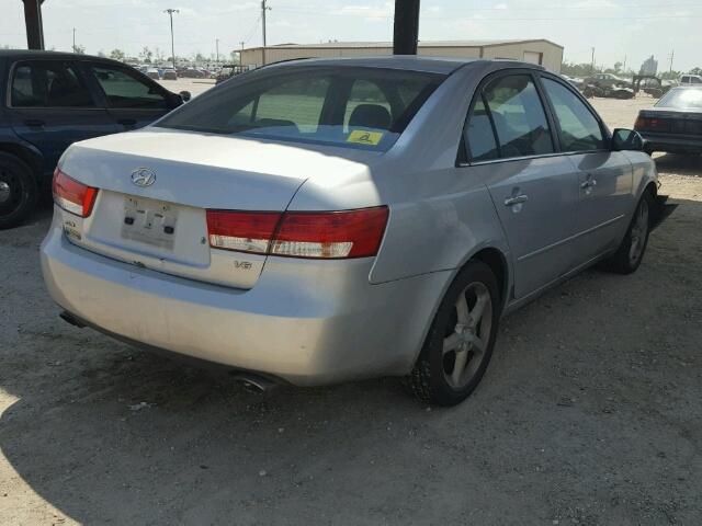 5NPEU46F07H166206 - 2007 HYUNDAI SONATA SE SILVER photo 4