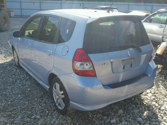 JHMGD38628S022335 - 2008 HONDA FIT SPORT BLUE photo 3