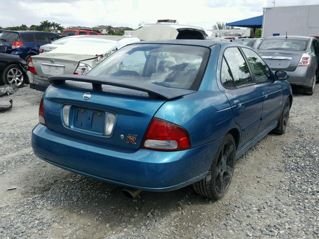 3N1AB51D32L711519 - 2002 NISSAN SENTRA SE- BLUE photo 4