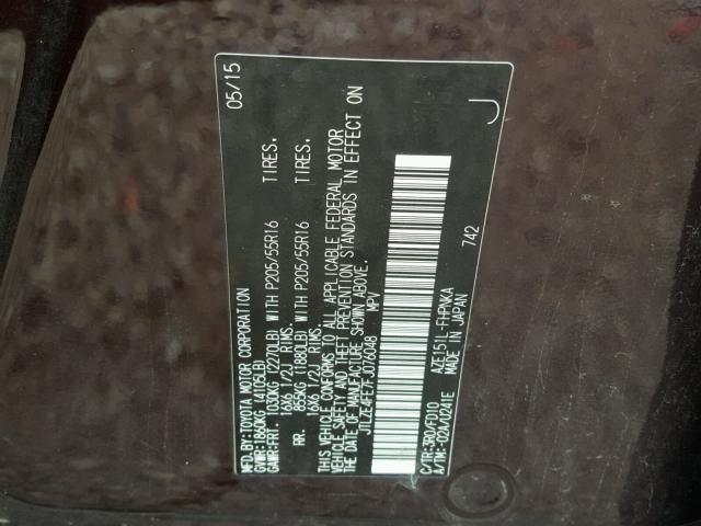 JTLZE4FE7FJ076048 - 2015 TOYOTA SCION XB Lila Foto 10