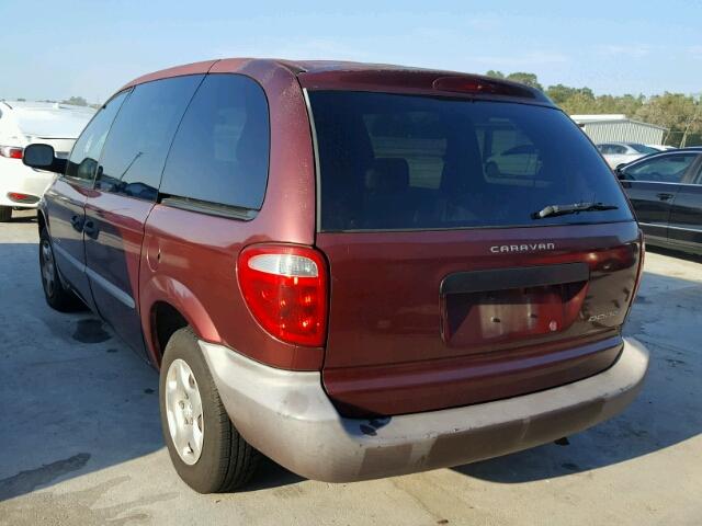 1B4GP25331B272943 - 2001 DODGE CARAVAN SE MAROON photo 3