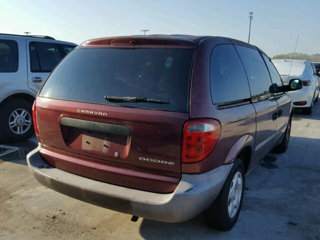 1B4GP25331B272943 - 2001 DODGE CARAVAN SE MAROON photo 4