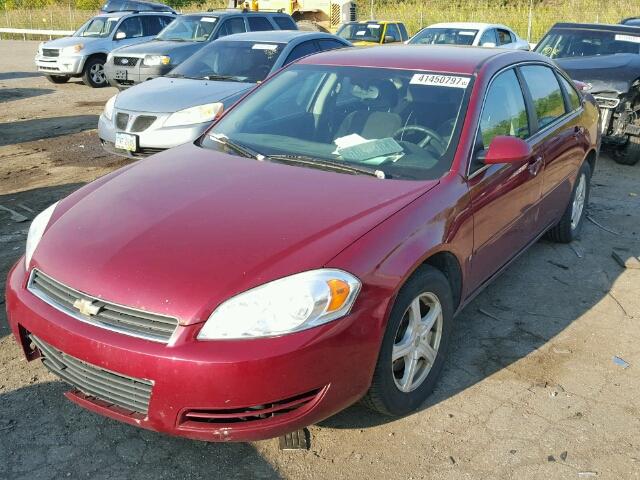 2G1WT58K481370087 - 2008 CHEVROLET IMPALA LT RED photo 2