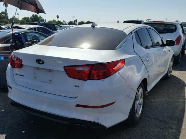 5XXGM4A79EG306674 - 2014 KIA OPTIMA LX WHITE photo 4