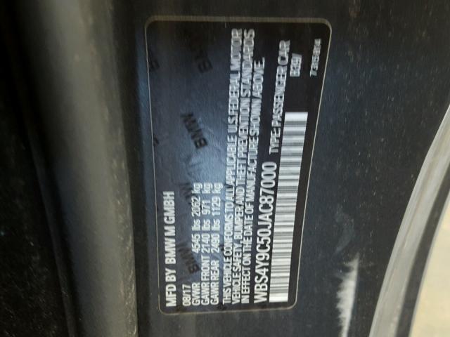 WBS4Y9C50JAC87000 - 2018 BMW M4 GRAY photo 10