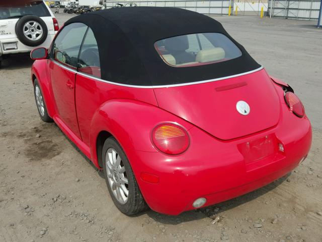 3VWCM31Y64M319572 - 2004 VOLKSWAGEN NEW BEETLE წითელი ფოტო 3