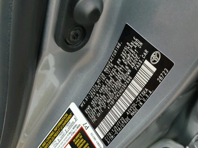 4T1BF1FK2HU367696 - 2017 TOYOTA CAMRY LE 银色 照片 10