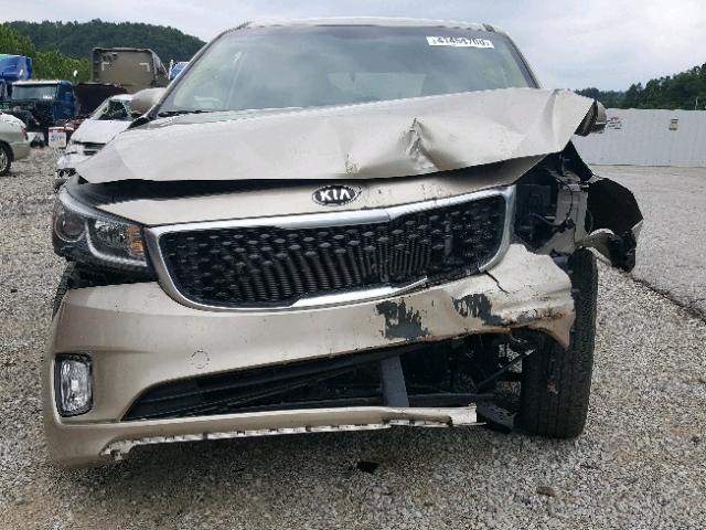 KNDMC5C10G6181716 - 2016 KIA SEDONA EX GOLD photo 9