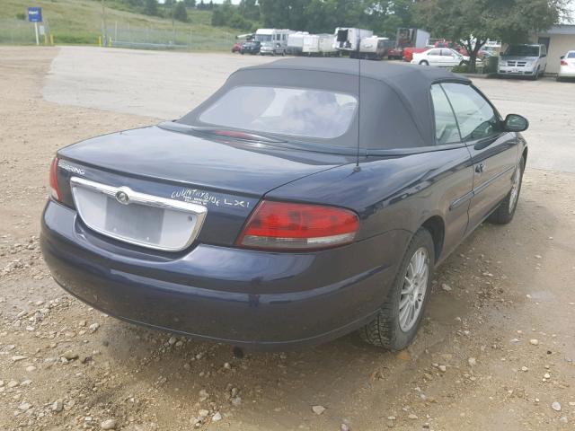 1C3EL55R14N108125 - 2004 CHRYSLER SEBRING LX BLUE photo 4