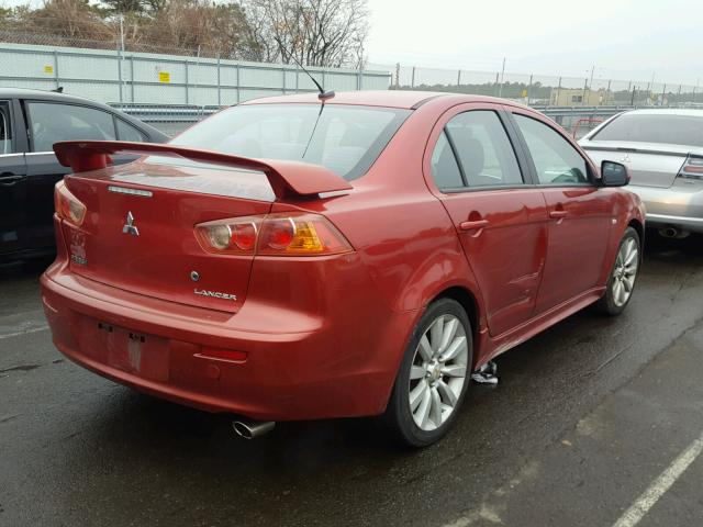 JA3AU86U88U008948 - 2008 MITSUBISHI LANCER GTS RED photo 4