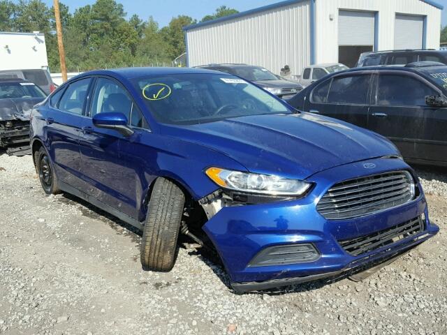 1FA6P0G73E5373297 - 2014 FORD FUSION S BLUE photo 1