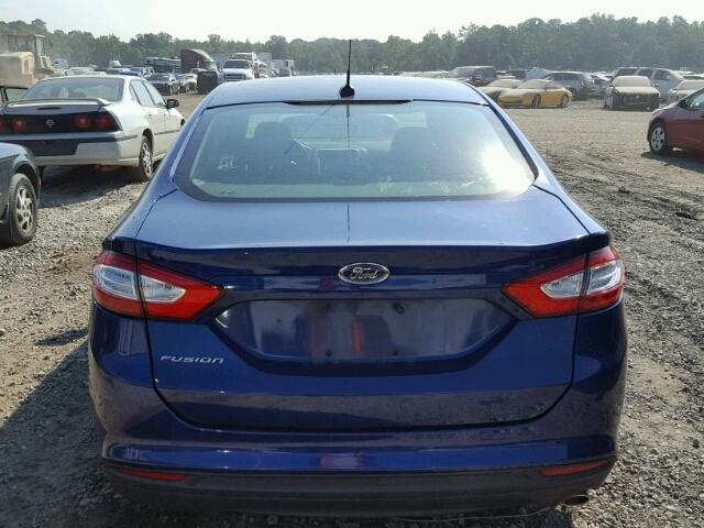 1FA6P0G73E5373297 - 2014 FORD FUSION S BLUE photo 9