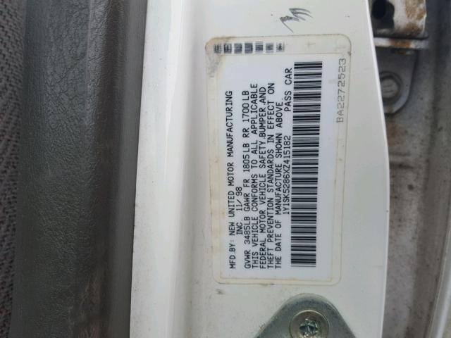 1Y1SK5286XZ415182 - 1999 CHEVROLET GEO PRIZM 白色 照片 10