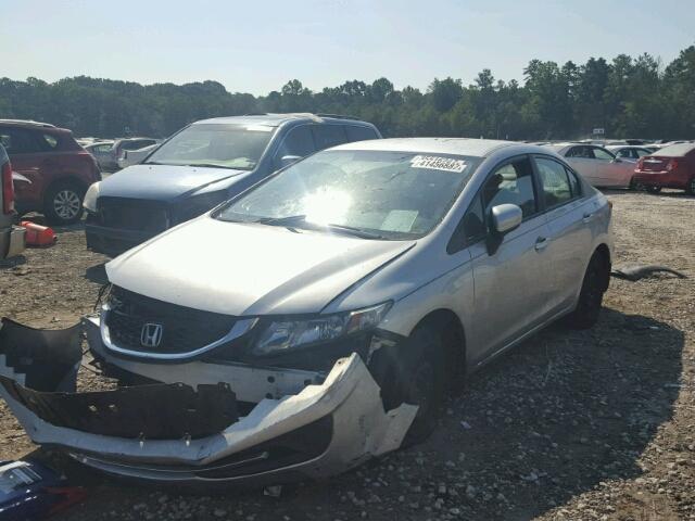 19XFB2F55EE048739 - 2014 HONDA CIVIC LX SILVER photo 2