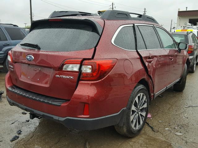 4S4BSBJC9F3251495 - 2015 SUBARU OUTBACK RED photo 4