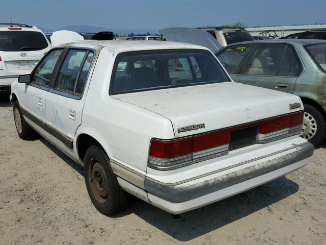 1P3XA46K3LF829402 - 1990 PLYMOUTH ACCLAIM WHITE photo 3