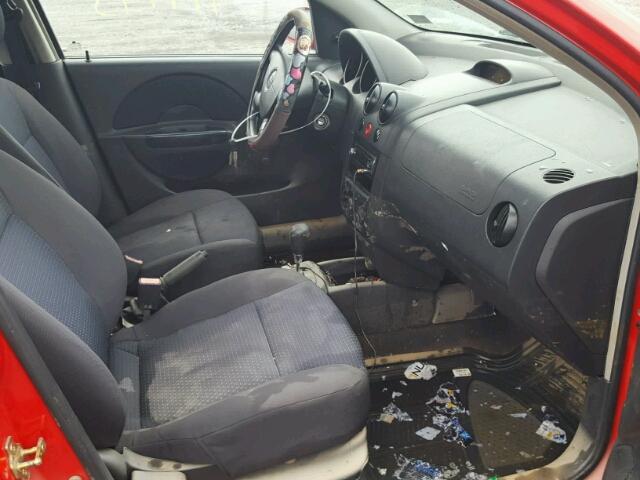 KL1TD566X6B672890 - 2006 CHEVROLET AVEO BASE Qırmızı foto 5