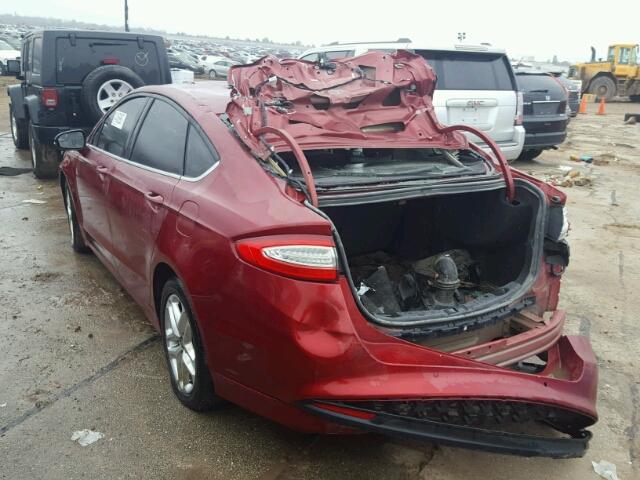 3FA6P0H7XFR169206 - 2015 FORD FUSION SE RED photo 3