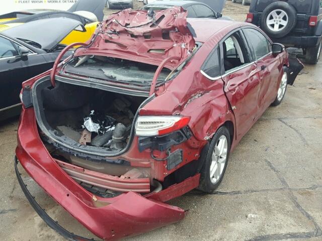 3FA6P0H7XFR169206 - 2015 FORD FUSION SE RED photo 4