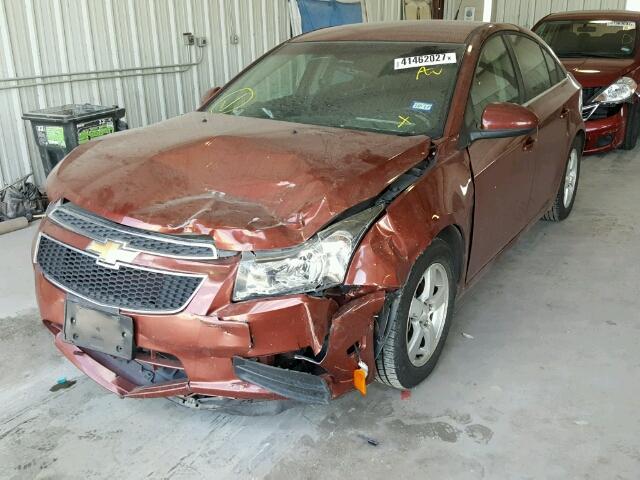 1G1PC5SB1D7118369 - 2013 CHEVROLET CRUZE LT MAROON photo 2