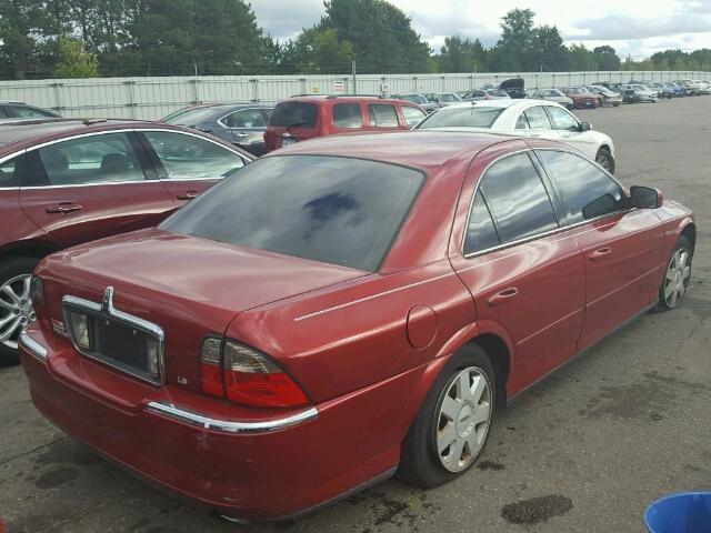 1LNHM86S74Y642779 - 2004 LINCOLN LS RED photo 4