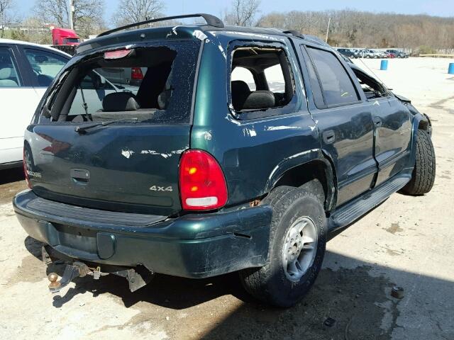 1B4HS28N2YF287128 - 2000 DODGE DURANGO GREEN photo 4