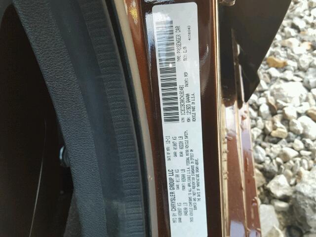 1C3CCBCB0CN181481 - 2012 CHRYSLER 200 BROWN photo 10