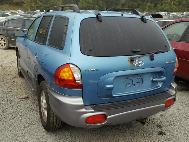 KM8SC13D34U836965 - 2004 HYUNDAI SANTA FE G BLUE photo 3