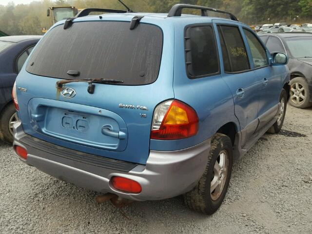 KM8SC13D34U836965 - 2004 HYUNDAI SANTA FE G BLUE photo 4