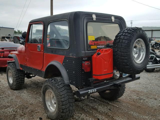 1JCCM87E3FT014384 - 1985 JEEP JEEP CJ7 RED photo 3