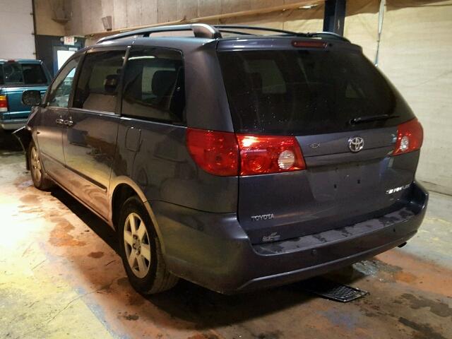 5TDZK22C28S151368 - 2008 TOYOTA SIENNA XLE BLUE photo 3