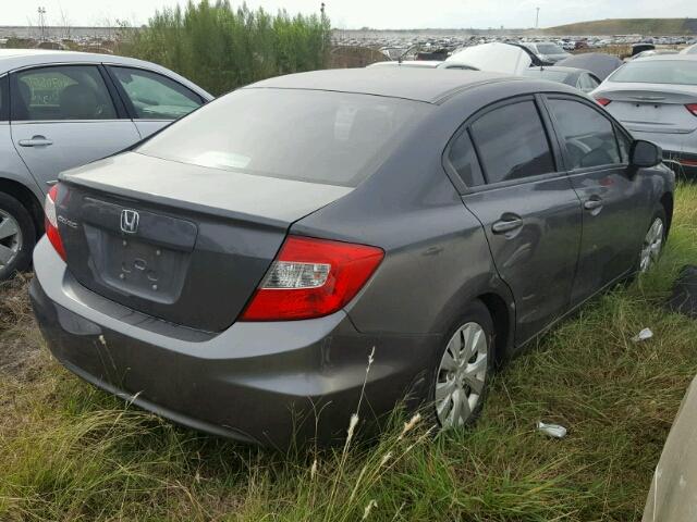 2HGFB2F56CH558147 - 2012 HONDA CIVIC LX GRAY photo 4