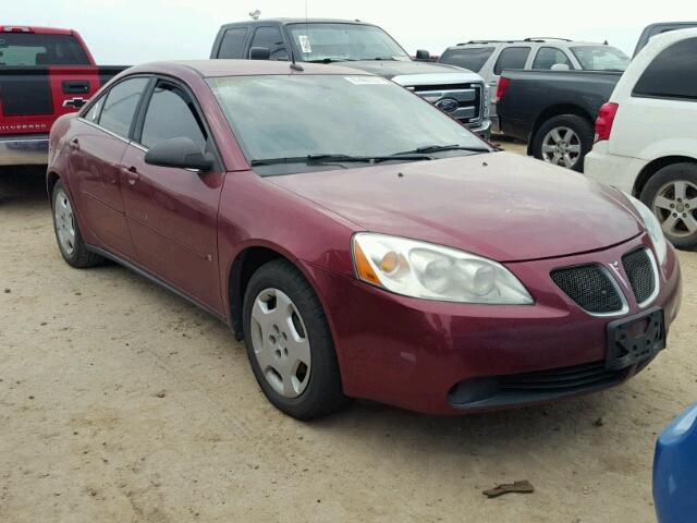 1G2ZF57B884264148 - 2008 PONTIAC G6 VALUE L BURGUNDY photo 1