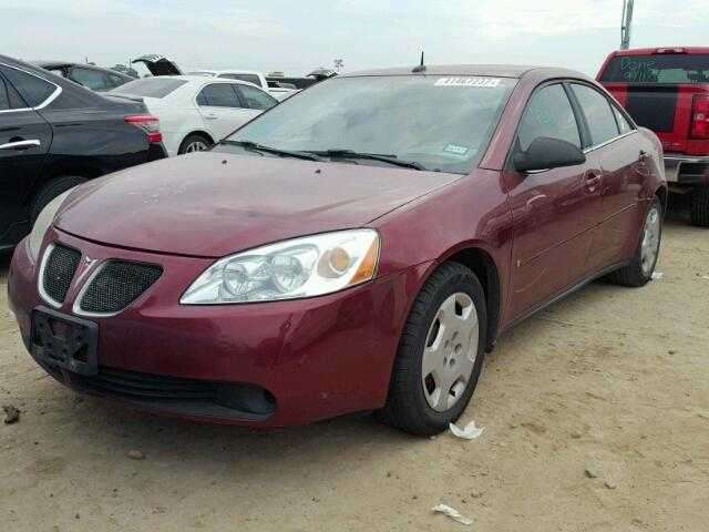 1G2ZF57B884264148 - 2008 PONTIAC G6 VALUE L BURGUNDY photo 2