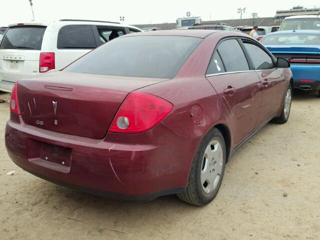 1G2ZF57B884264148 - 2008 PONTIAC G6 VALUE L BURGUNDY photo 4