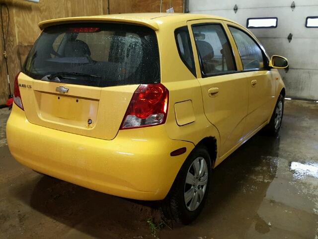KL1TJ62624B269293 - 2004 CHEVROLET AVEO LS YELLOW photo 4