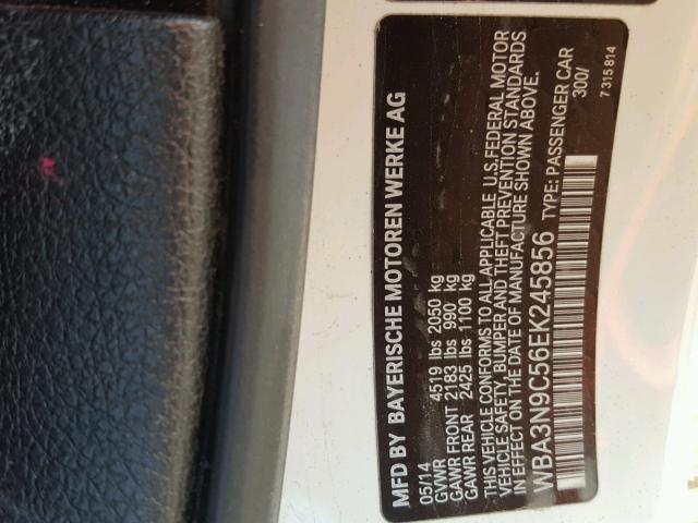 WBA3N9C56EK245856 - 2014 BMW 428 XI WHITE photo 10